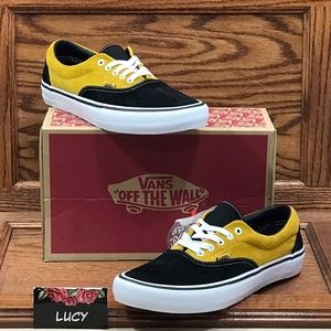 Vans Era Pro Corduroy Black Yolk Yellow Shoes